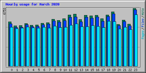 Hourly usage for March 2020