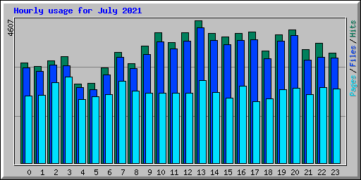 Hourly usage for July 2021